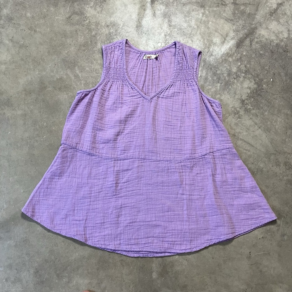 Faherty Shirt‎ Womens Size XS Dream Cotton Gauze Ainsley Top Light Purple